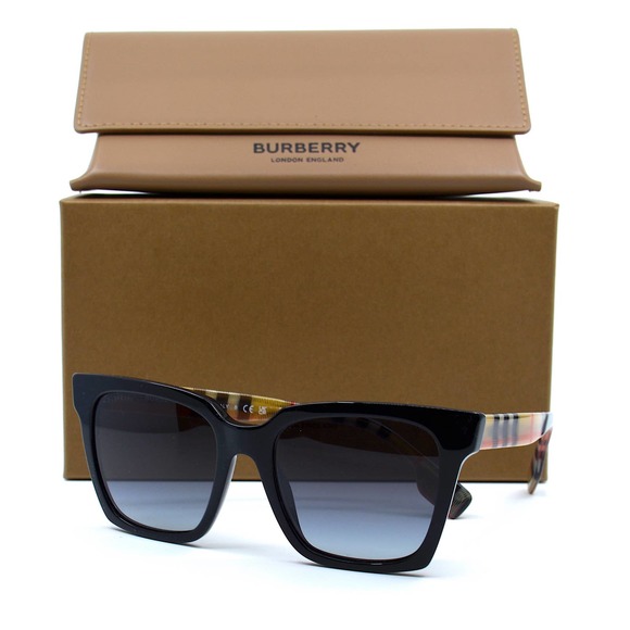 NEW BURBERRY BE4335 MAPLE 39298G BLACK GREY GRADIENT AUTHENTIC SUNGLASSES - Picture 7 of 13